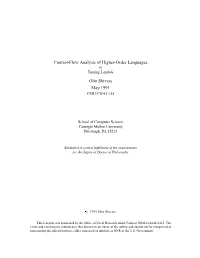 Control-Flow Analysis of Higher-Order Languages Olin