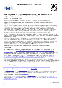 Joint Statement by Commissioners Oettinger, Bulc and Gabriel, On