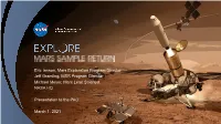 Mars Exploration Program/Mars Sample Return Update