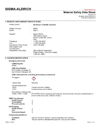 Material Safety Data Sheet Version 3.4 Revision Date 09/03/2012 Print Date 02/06/2014
