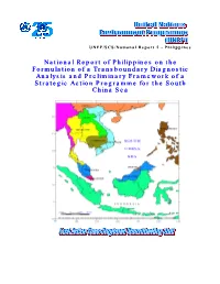 National Report of Philippines on the Formulation of a Transboundary