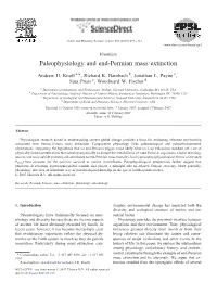 Paleophysiology and End-Permian Mass Extinction ⁎ Andrew H