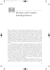Realism and Complex Interdependence