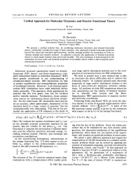 Unified Approach for Molecular Dynamics and Density-Functional Theory
