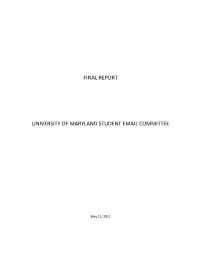 Final Report University of Maryland Student Email