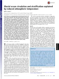 Glacial Ocean Circulation and Stratification Explained by Reduced
