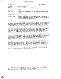Projecting Trends in Public Policy. PUB DATE Aug 89 NOTE 65P