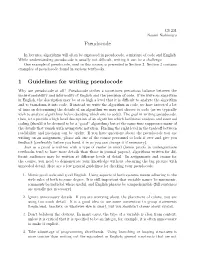 Pseudocode 1 Guidelines for Writing Pseudocode
