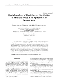 Spatial Analysis of Plant Species Distribution in Midfield Ponds in an Agriculturally Intense Area