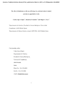 The Comparison Between Wright's Fixation Index (FST) and The