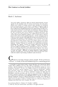 The Contract As Social Artifact Mark C. Suchman