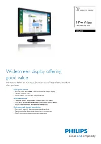 190V1SB/00 Philips LCD Widescreen Monitor