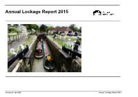 Annual Lockage Report 2015
