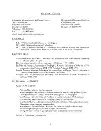 BRUCE M. JAKOSKY Laboratory for Atmospheric and Space Physics