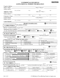 Commercial Building Permit Application Form