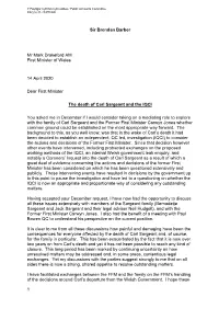 Letter from Sir Brendan Barber to First Minister, Item 3
