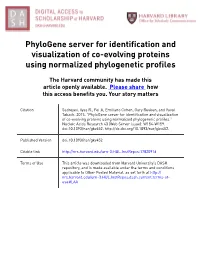 Phylogene Server for Identification and Visualization of Co-Evolving Proteins Using Normalized Phylogenetic Profiles