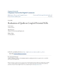 Realisation of Qudits in Coupled Potential Wells Ariel Landau Tel Aviv University