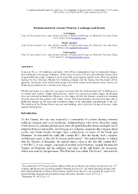 Relations Between Ancient Theatres, Landscape and Society Introduction