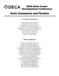 State Champions and Finalists