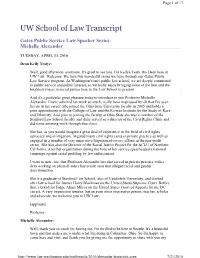 UW School of Law Transcript