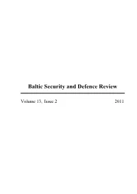 Baltic Security and Defence Review 2011