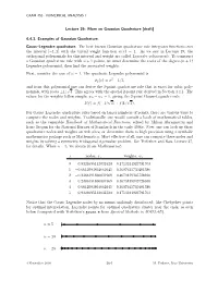 [Draft] 4.4.3. Examples of Gaussian Quadrature. Gauss–Legendre
