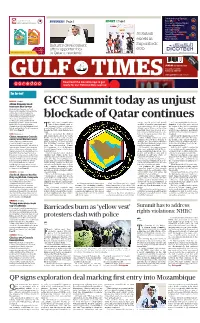 GCC Summit Today As Unjust Blockade of Qatar Continues