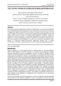 Get Along with Quantitative Research Process