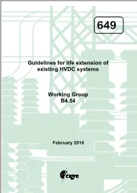 Guidelines for Life Extension of Existing HVDC Systems Working