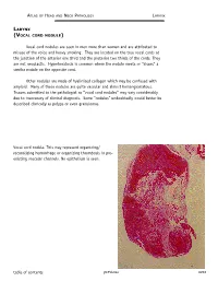 Larynx (Vocal Cord Nodule)