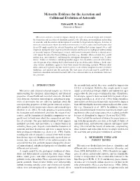Meteorite Evidence for the Accretion and Collisional Evolution of Asteroids