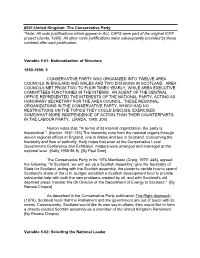 301-United Kingdom: the Conservative Party *Note: All Code Justifications Which Appear in ALL CAPS Were Part of the Original ICPP Project (Janda, 1980)