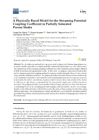 A Physically Based Model for the Streaming Potential Coupling Coefﬁcient in Partially Saturated Porous Media