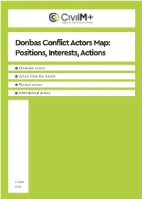 Donbas Conflict Actors Map: Positions, Interests, Actions