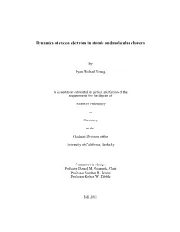 Dynamics of Excess Electrons in Atomic and Molecular Clusters