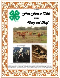 From Farm to Table Dairy and Beef