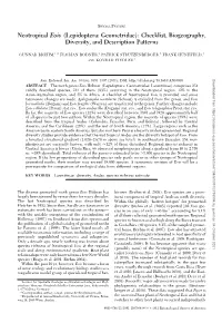 Lepidoptera: Geometridae): Checklist, Biogeography, Diversity, and Description Patterns