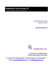 Raybiotech Lectin Array 70 --Detect Glycan Profiles Using 70 Lectins