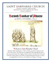 Second Sunday of Advent SIXTH of DECEMBER, Ad 2020