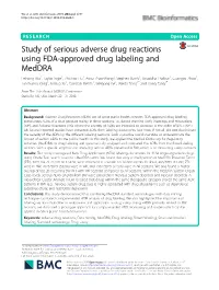 Study of Serious Adverse Drug Reactions Using FDA-Approved Drug Labeling and Meddra