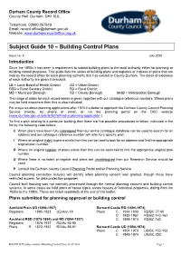 Subject Guide 10 – Building Control Plans