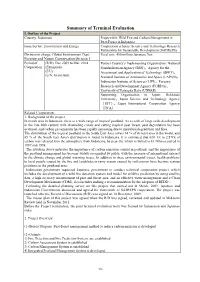 Summary of Terminal Evaluation I