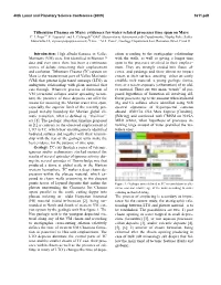 Tithonium Chasma on Mars: Evidences for Water Related Processes Time Span on Mars C