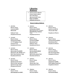 Branch Libraries List