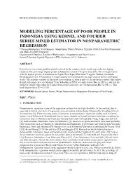 Modeling Percentage of Poor People in Indonesia Using Kernel and Fourier Series Mixed Estimator in Nonparametric Regression