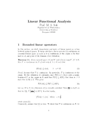 Notes on Linear Functional Analysis by M.A Sofi