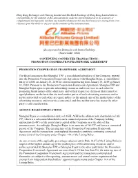 Promotion Cooperation Framework Agreement