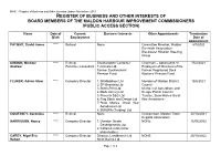 Register of Business and Other Interests of Board Members of the Maldon Harbour Improvement Commissioners (Public Access Section)