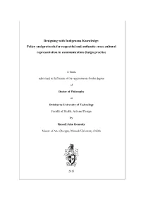 Designing with Indigenous Knowledge: Policy and Protocols for Respectful and Authentic Cross-Cultural Representation in Communication Design Practice